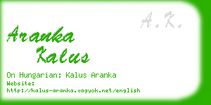 aranka kalus business card